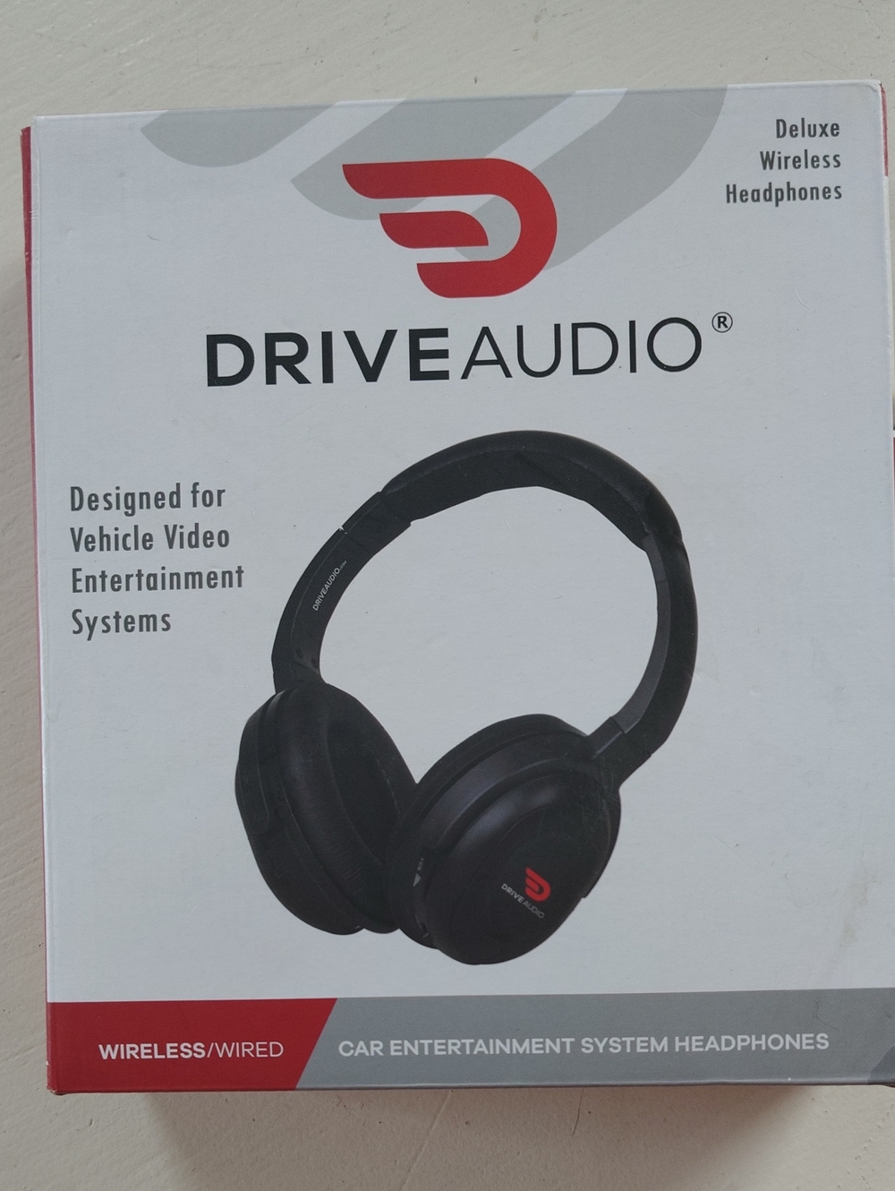 Drive Audio Black Wireless/Wired Car Headphones for Vehicle Video Systems